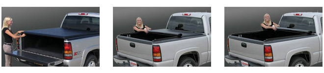 Access easy to roll up soft tonneaus