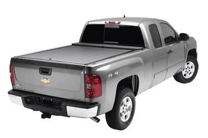 Roll n Lock tonneau on Grey Chevy Silverado Truck