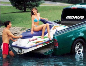 Bedrug truckliner with personal watercraft loaded