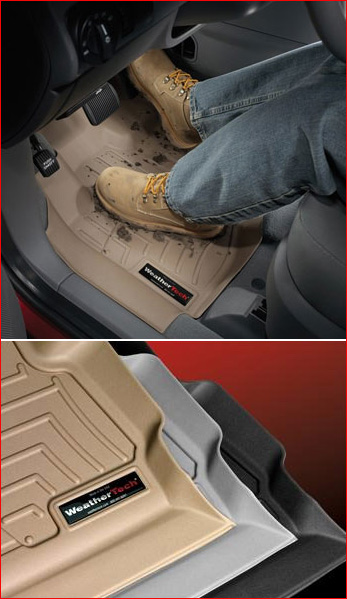 WeatherTech Floor mats keep mud from boots off vehicle carpet