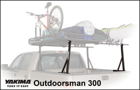 Yakima Outdoorsman 300 with cargo on pick up truck